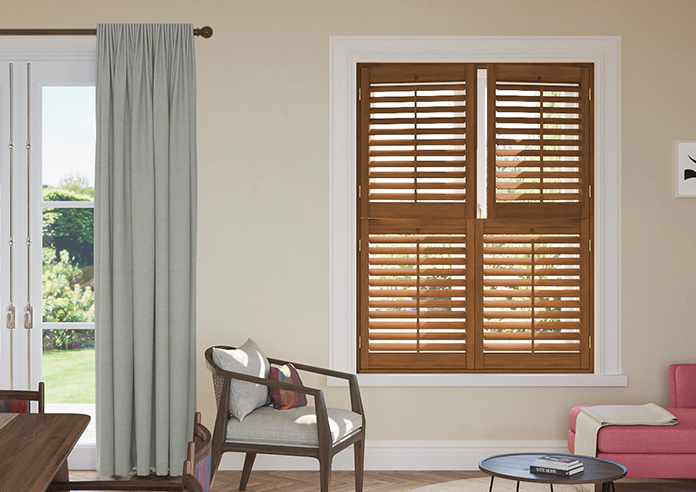Kensington, Antique Cherry - Tier on Tier Plantation Shutter - Image 3